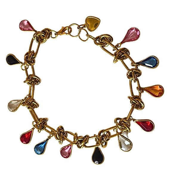 Colorful teardrop charm bracelet. - Picture 3 of 6
